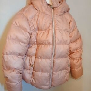 Michael Kors 5/6 girls winter coat Dusty Pink Hooded Full Zip Quiled Puffer Styl
